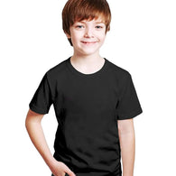 Kids Unisex Round Neck Cotton Black T-Shirt