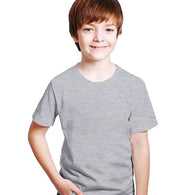 Kids Unisex Round Neck Cotton Grey T-Shirt