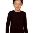 Plain Black Cotton Full Sleeve Unisex Kids T-Shirt