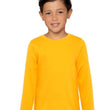 Plain Yellow Cotton Full Sleeve Unisex Kids T-Shirt