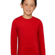 Plain Red Cotton Full Sleeve Unisex Kids T-Shirt