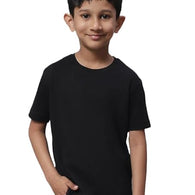 Unisex Boys & Girls Plain Black T-Shirt