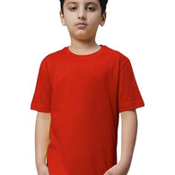 Unisex Boys & Girls Plain Red T-Shirt