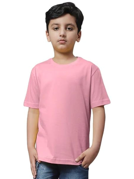 Unisex Boys & Girls Plain Pink T-Shirt