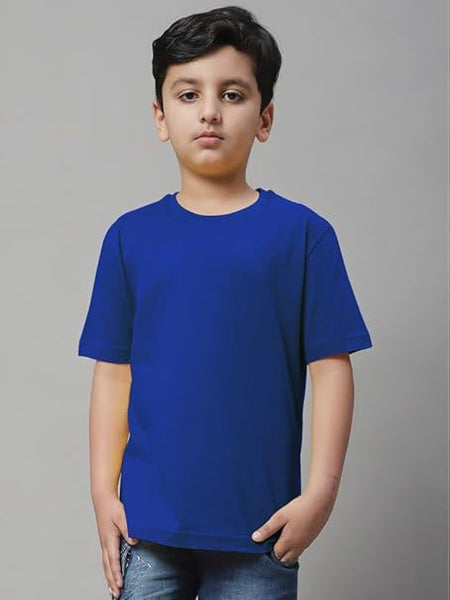 Unisex Boys & Girls Plain Royal Blue T-Shirt