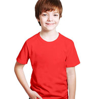 Kids Unisex Round Neck Cotton Red T-Shirt