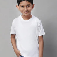 Unisex Boys & Girls Plain White T-Shirt