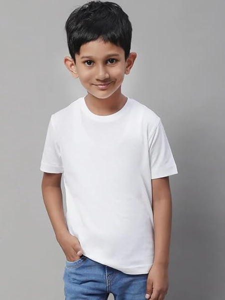 Unisex Boys & Girls Plain White T-Shirt