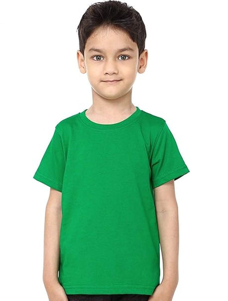 Unisex Boys & Girls Plain Green T-Shirt