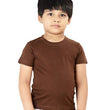 Unisex Boys & Girls Plain Brown T-Shirt