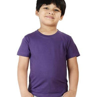 Unisex Boys & Girls Plain Purple T-Shirt