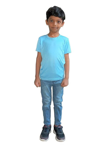 Sky Blue Solid Tshirt for Boys