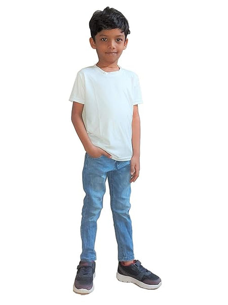 White Solid Tshirt for Boys