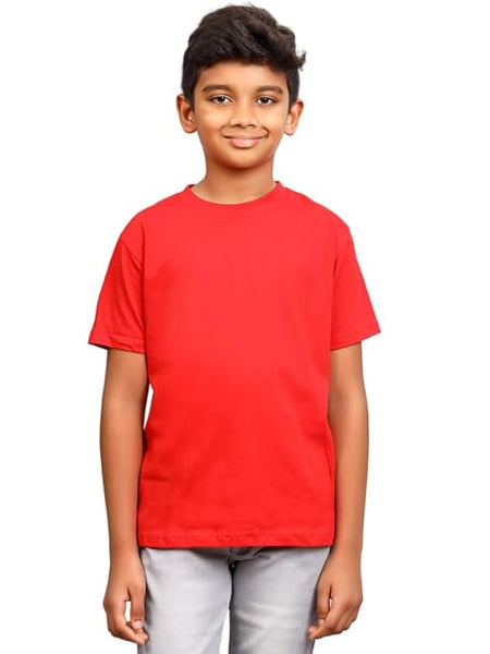 Round Neck Plain Red Tshirt for Boys