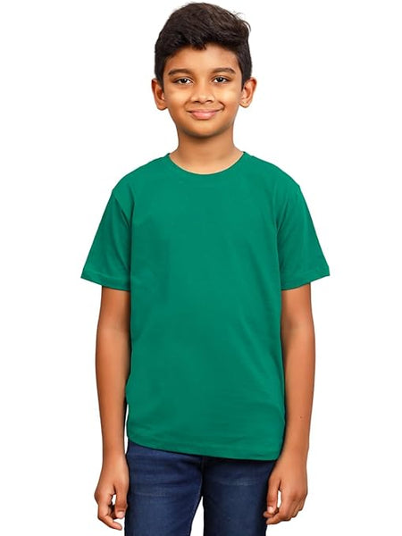 Round Neck Plain Green Tshirt for Boys