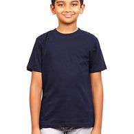 Round Neck Plain Navy Blue Tshirt for Boys