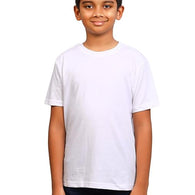 Round Neck Plain White Tshirt for Boys