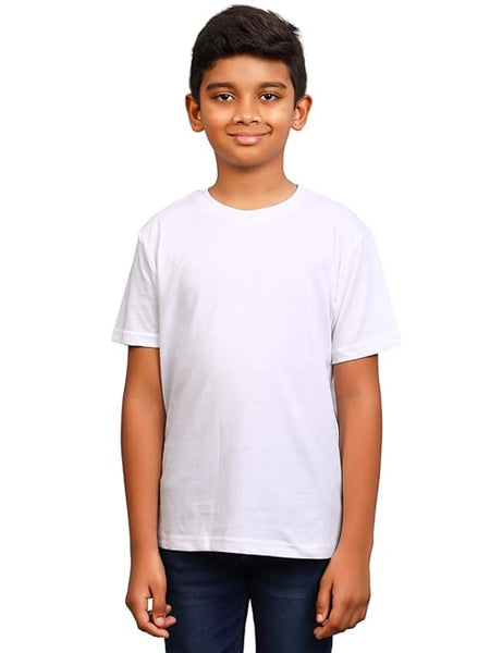 Round Neck Plain White Tshirt for Boys