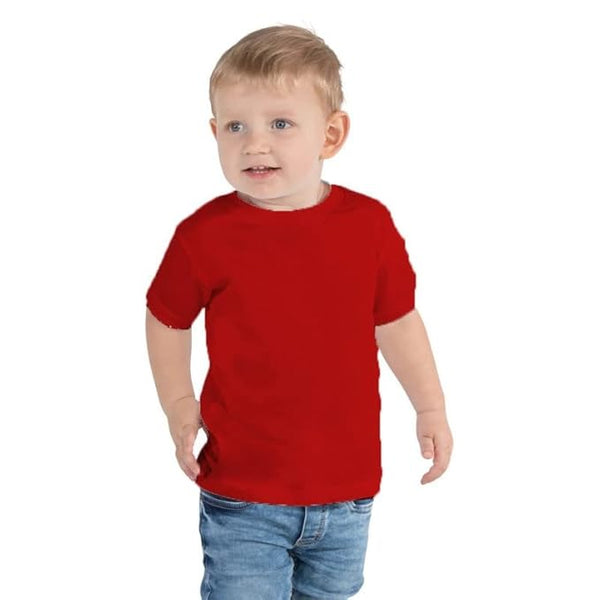 Plain Casual Red Cotton kids T-shirts