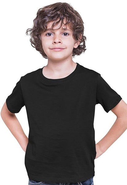 100% Cotton Plain Black Tshirt for Kids