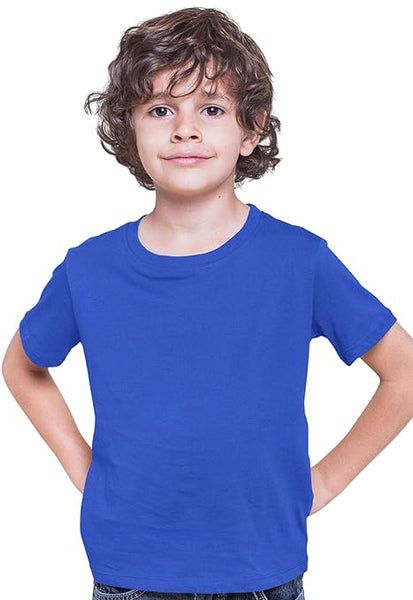 100% Cotton Plain Blue Tshirt for Kids