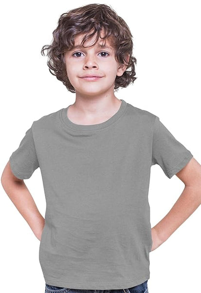 100% Cotton Plain Dark Grey Tshirt for Kids