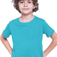 100% Cotton Plain Sky Blue Tshirt for Kids