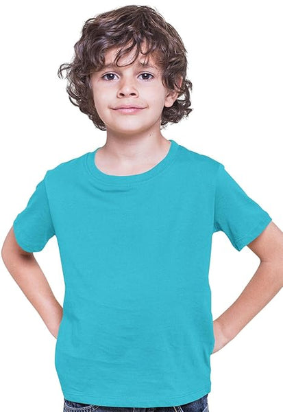 100% Cotton Plain Sky Blue Tshirt for Kids