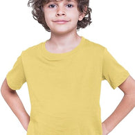 100% Cotton Plain Yellow Tshirt for Kids