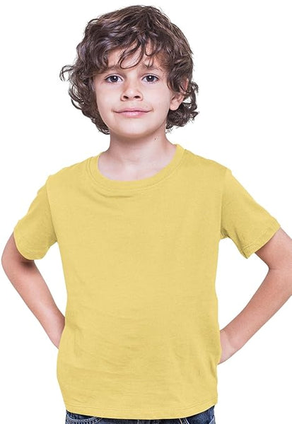 100% Cotton Plain Yellow Tshirt for Kids