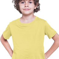 100% Cotton Plain Light Yellow Tshirt for Kids