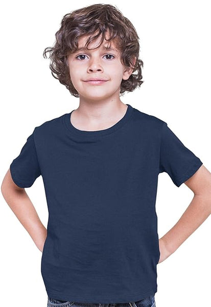 100% Cotton Plain Navy Blue Tshirt for Kids