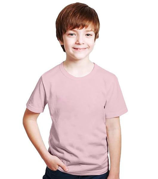 Kids Unisex Round Neck Cotton Baby Pink T-Shirt