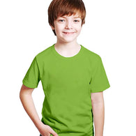 Kids Unisex Round Neck Cotton Green T-Shirt