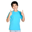 Boys Solid Half Sleeves Blue T-Shirt