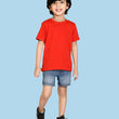 Boys Solid Half Sleeves Red T-Shirt