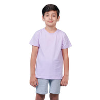 Boys Solid Half Sleeves Purple T-Shirt