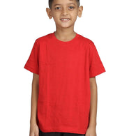 Plain Red Hip-Hop Half Sleeve Cotton Boy's T-Shirt