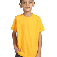 Plain Yellow Hip-Hop Half Sleeve Cotton Boy's T-Shirt