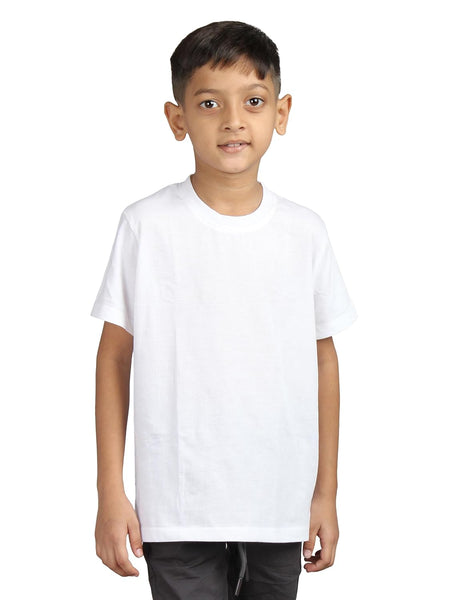 Plain White Hip-Hop Half Sleeve Cotton Boy's T-Shirt