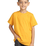 Plain Mustard Hip-Hop Half Sleeve Cotton Boy's T-Shirt