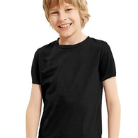 Solid Plain Black Cotton Kids T-Shirt