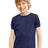 Solid Plain Navy Blue Cotton Kids T-Shirt