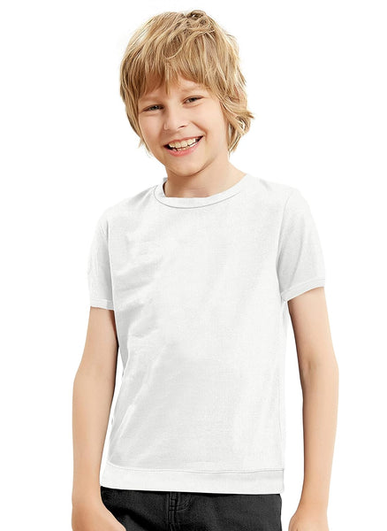 Solid Plain White Cotton Kids T-Shirt