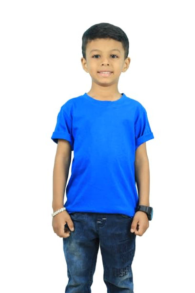 Boys Kids Blue Half Sleeve T-Shirt