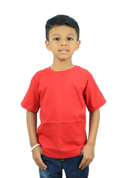 Boys Kids Red Half Sleeve T-Shirt