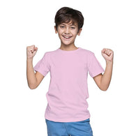 Cotton Plain Round Neck Pink T-Shirts