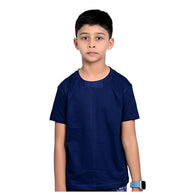 Boy Pure Cotton Plain Navy Blue T Shirts