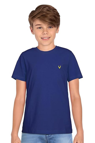 Boy's Plain Navy Blue T-Shirt