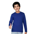 Boys Royal Blue Cotton Full Sleeve Solid Tshirt